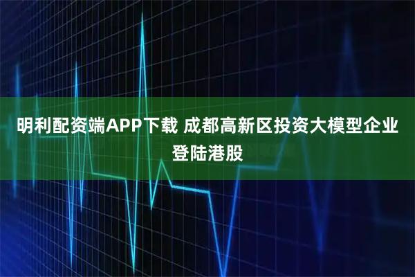 明利配资端APP下载 成都高新区投资大模型企业登陆港股