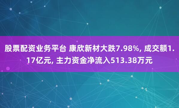 股票配资业务平台 康欣新材大跌7.98%, 成交额1.17亿元, 主力资金净流入513.38万元