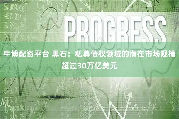 牛博配资平台 黑石：私募债权领域的潜在市场规模超过30万亿美元